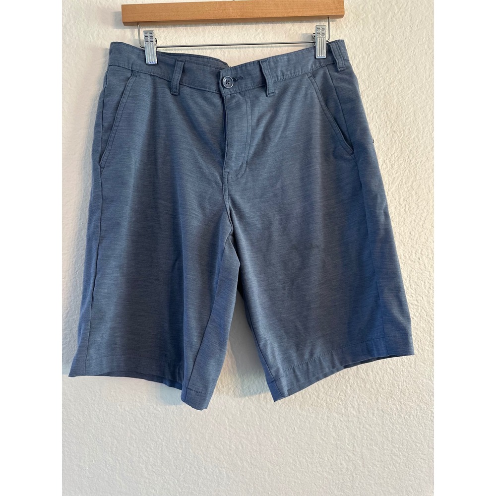 George Flat Front Shorts Mens 32 Blue Heathered Stretch Recycled Blend